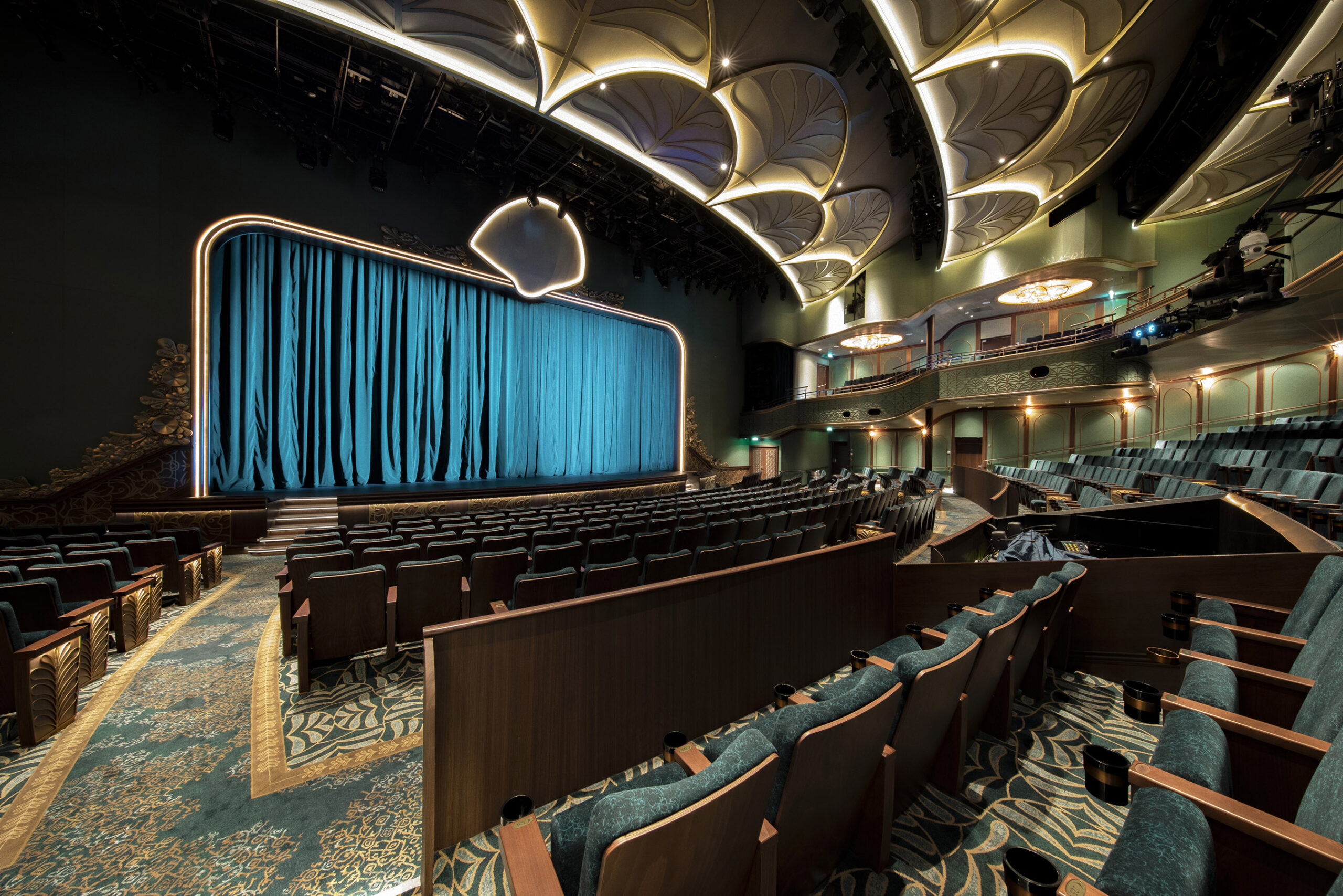 On the Disney Treasure, The Walt Disney Theatre will be an opulent show palace that comes alive with original Broadway-style productions developed exclusively for Disney Cruise Line by world-class creative teams. “Beauty and the Beast,” the fan-favorite Broadway-style musical, and “Disney Seas the Adventure,” an original musical spectacular, will take stage at the Walt Disney Theatre aboard Disney Treasure voyages. (Disney)