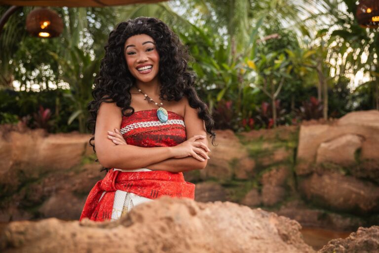 Moana is now greeting guests at World Nature in EPCOT. Fellow voyagers can find the Wayfinder in her own dedicated space across from Journey of Water, Inspired by Moana at Walt Disney World Resort in Lake Buena Vista, Fla.