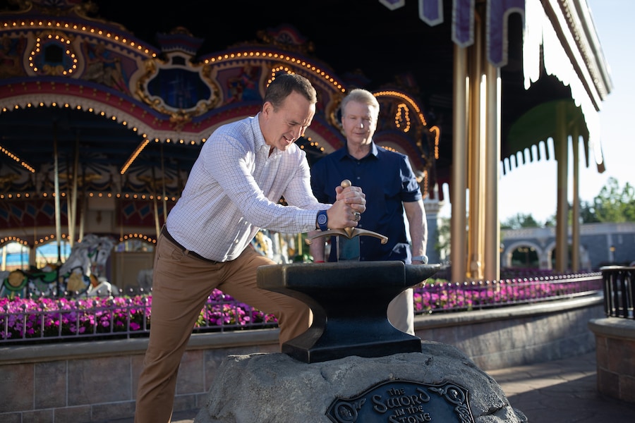 Peyton Manning and Phil Simms at Walt Disney World, Magic Kingdom Park Hosts Special ESPN+ Peyton’s Places Look at ‘What’s Next?’ History