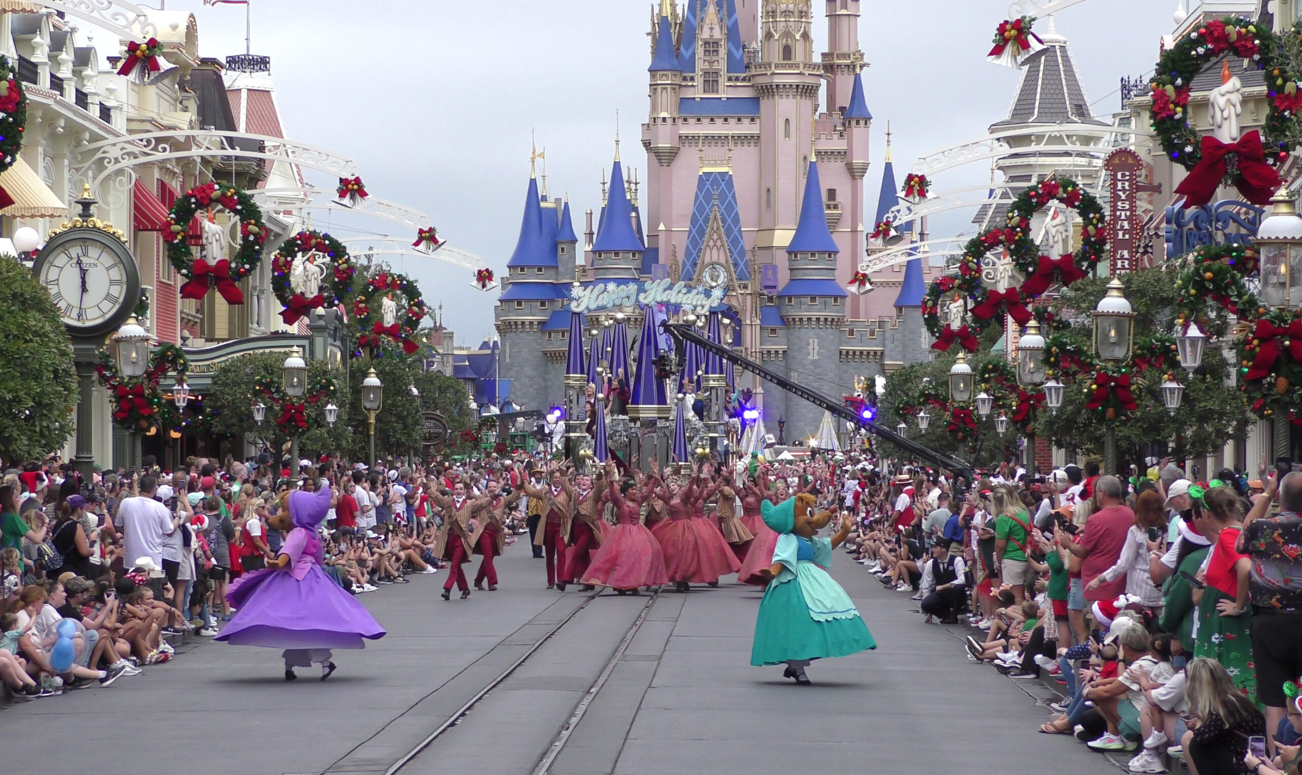Experience the Magic: 2023 Walt Disney World Christmas Day Parade | Full Parade Taping - Ballroom Dancers and Princess Float
