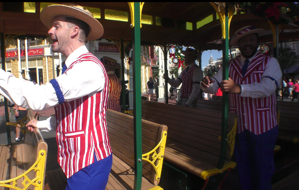 Walt Disney World's Dapper Dans Take a Festive Ride Down Main Street USA | Happy Holidays 2023