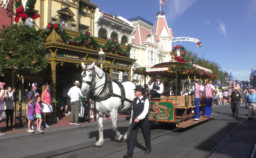 Walt Disney World's Dapper Dans Take a Festive Ride Down Main Street USA | Happy Holidays 2023