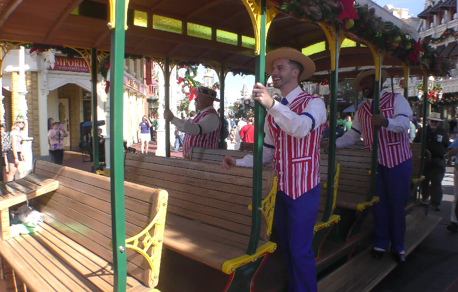 Walt Disney World's Dapper Dans Take a Festive Ride Down Main Street USA | Happy Holidays 2023