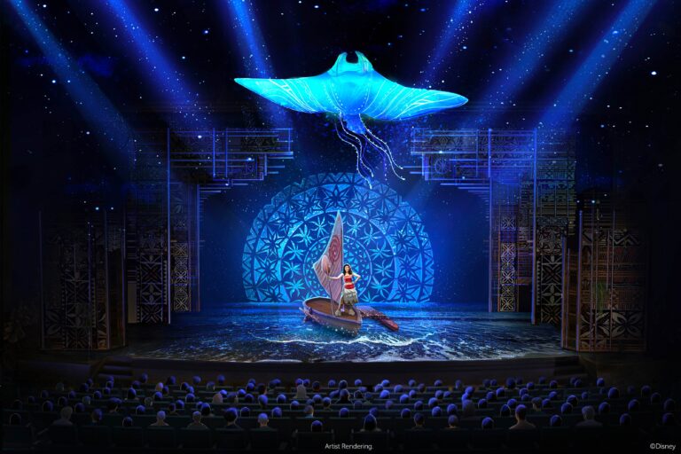 Disney Cruise Line releases new details about “Disney The Tale of Moana,” the Broadway-style stage show coming to the Disney Treasure