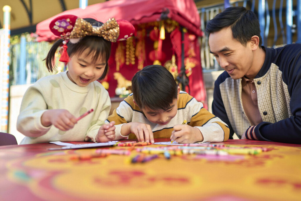 Guests of all ages can enjoy complimentary crafts, while supplies last, during the Lunar New Year celebration at Disney California Adventure Park in Anaheim, Calif. The Lunar New Year celebration is a joyous tribute to Chinese, Korean and Vietnamese cultures. At the celebration, guests can savor Asian-inspired dishes at Lunar New Year Marketplaces; experience dazzling entertainment such as “Mulan’s Lunar New Year Procession” to “Hurry Home – Lunar New Year Celebration,” and more. (Disneyland Resort)