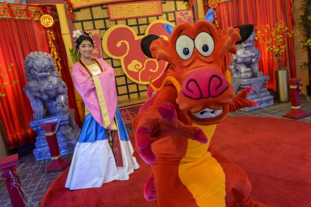 From Jan. 23 through Feb. 18, 2024, guests can meet Mulan and Mushu during the Lunar New Year celebration at Disney California Adventure Park in Anaheim, Calif. The Lunar New Year celebration at Disney California Adventure Park is a joyous tribute to Chinese, Korean and Vietnamese cultures. At the celebration, guests can savor Asian-inspired dishes at Lunar New Year Marketplaces; experience dazzling entertainment such as “Mulan’s Lunar New Year Procession” to “Hurry Home – Lunar New Year Celebration,” and more. (Richard Harbaugh/Disneyland Resort)