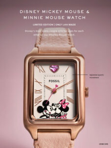 Disney Fossil Mickey and Minnie Watch Valentines Day 2024