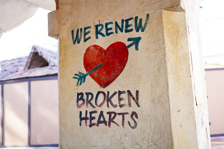 “We Renew Broken Hearts” message at Disney's Animal Kingdom