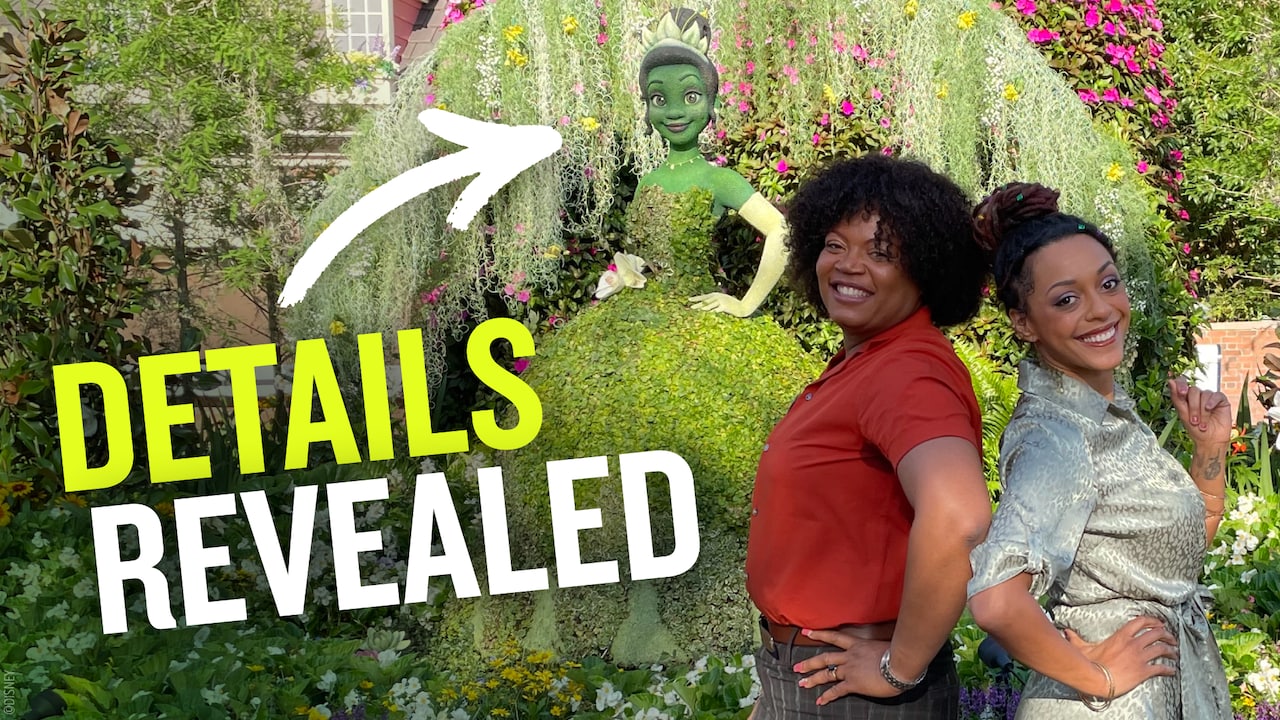 DETAILS REVEALED - Princess Tiana topiary at EPCOT International Flower & Garden Festival, Walt Disney World Resort