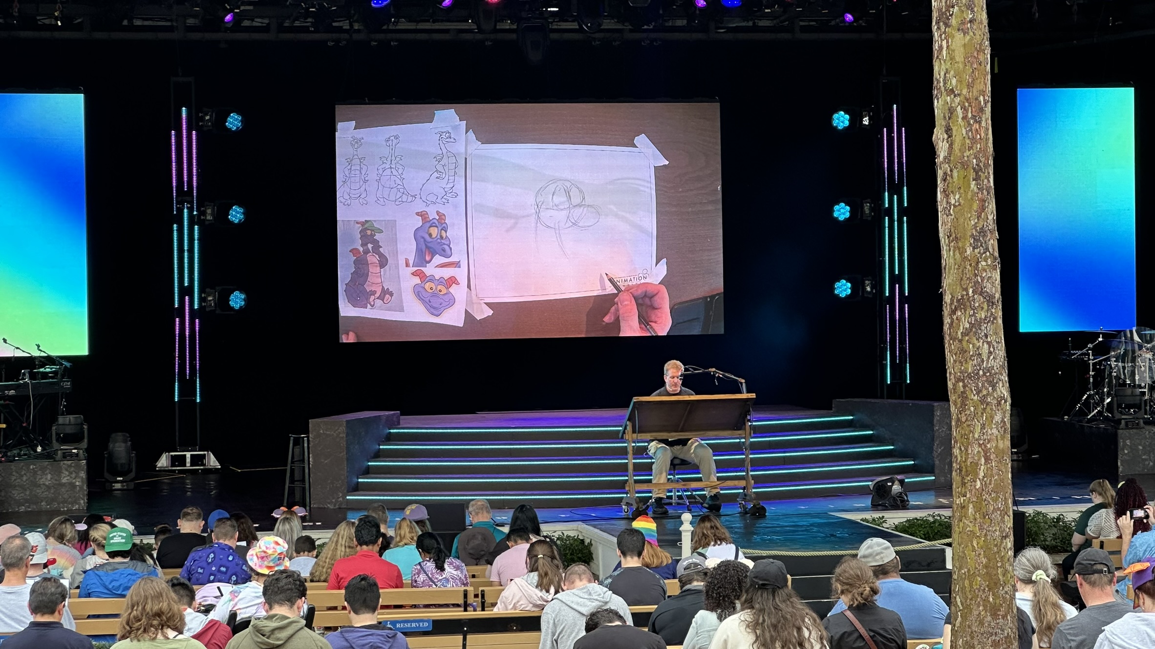 Learning to Draw Disney Characters at Epcot's Festival of the Arts 2024 (Featuring Figment!)