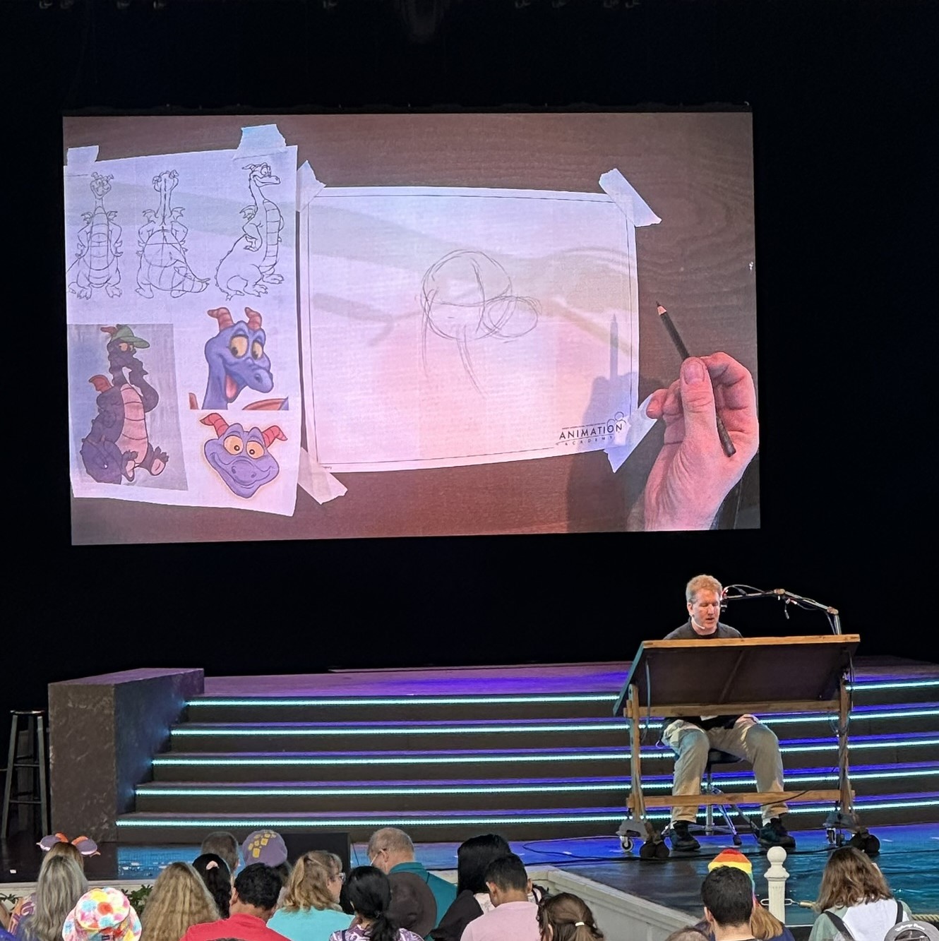 Learning to Draw Disney Characters at Epcot's Festival of the Arts 2024 (Featuring Figment!)