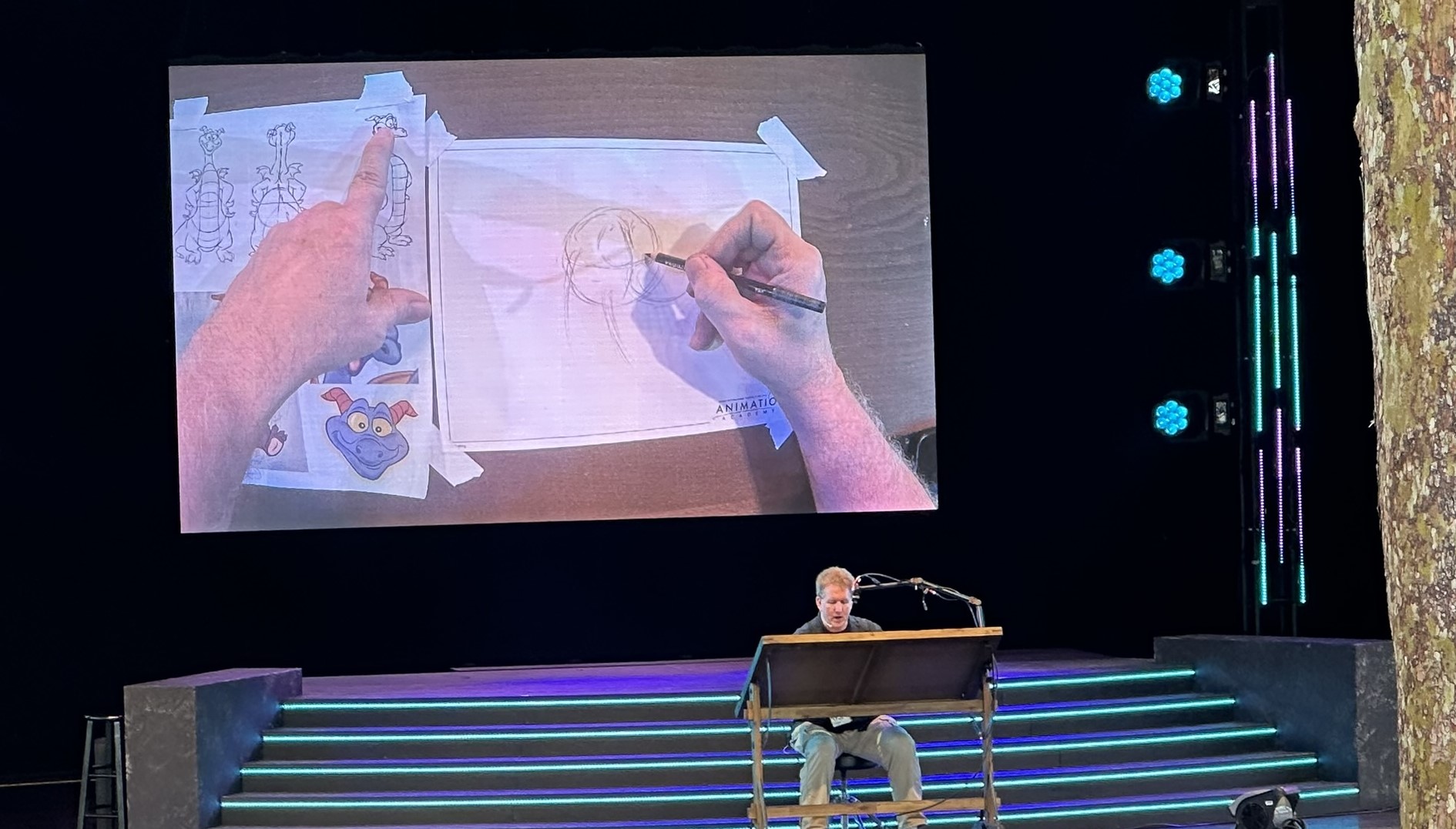 Learning to Draw Disney Characters at Epcot's Festival of the Arts 2024 (Featuring Figment!)