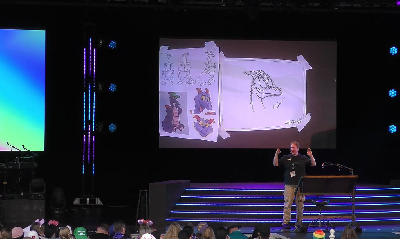 Learning to Draw Disney Characters at Epcot's Festival of the Arts 2024 (Featuring Figment!)