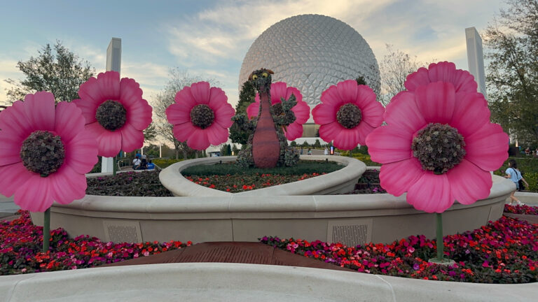 2024 Epcot Flower and Garden Festival Topiaries a Figment in World Celebration Garden