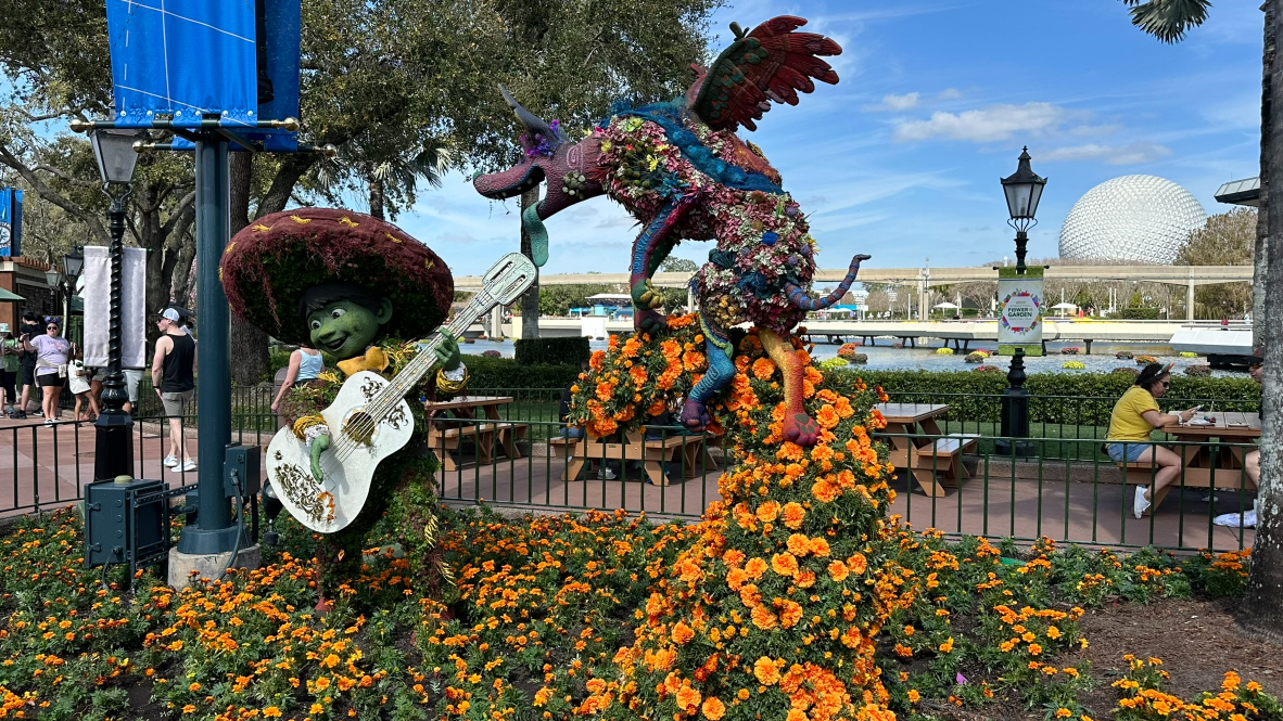 2024 Epcot Flower and Garden Festival Topiaries New for 2024 - Coco - Miguel and Dante