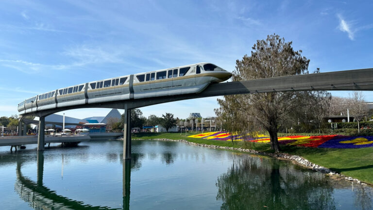 2024 Epcot Flower and Garden Festival Topiaries - monorail over festival blooms