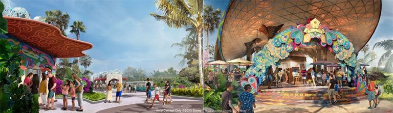 Exciting updates on Disney Lookout Cay at Lighthouse Point! Cabanas by Bahamian artists, True-True Too BBQ, tram stops, & Junior Junkanoo celebration await! Opening June 2024.