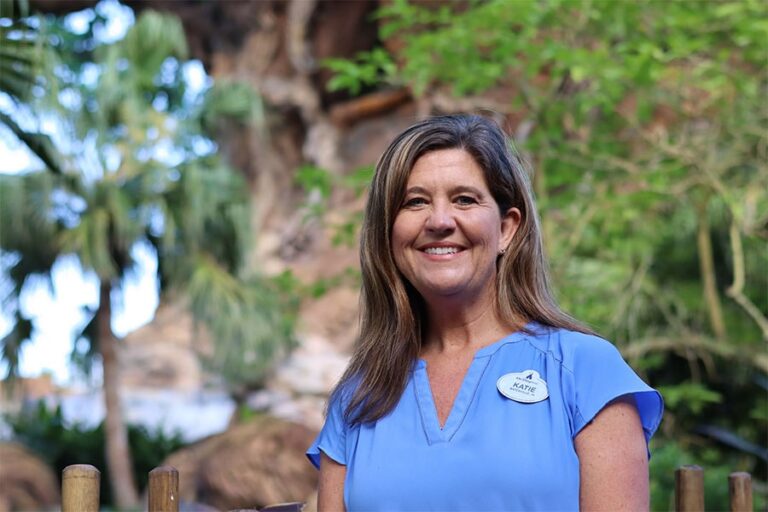 Katie has that same love and passion. She shares inspiring wildlife stories with our guests and takes great pride in her peers’ efforts. “I love that Disney devotes so many resources to conservation and provides us with opportunities to personally get involved,” said Katie “I truly feel blessed to be a part of this amazing team.”