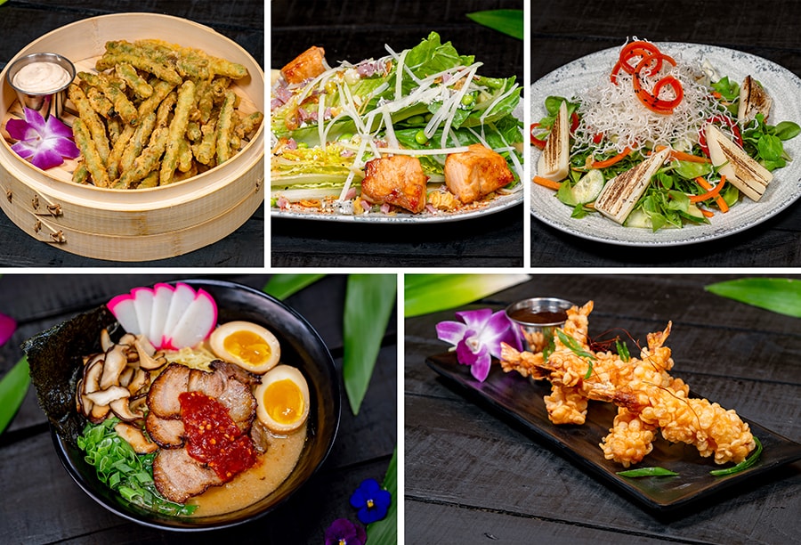 Tempura Battered Green Beans, Island Salad, Swaying Palms Salad, Tonkotsu Ramen, Shrimp Tempura