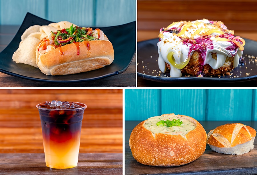 California Roll Sandwich, Yuzu Bread Pudding, Yuzu Lemonade Coffee and San Fransokyo Clam Chowder