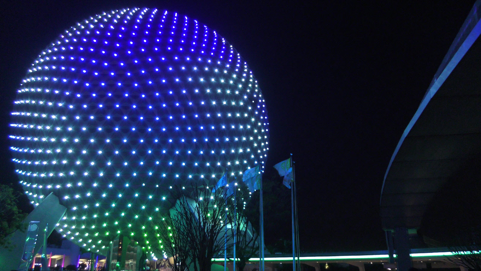 Spaceship Earth Lighting Sequence for Epcot Flower and Garden Festival 2024