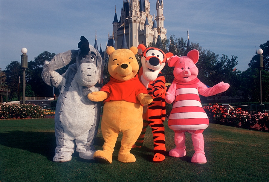  Eeyore, Pooh, Tigger and Piglet in front of Cinderella Castle at Magic Kingdom