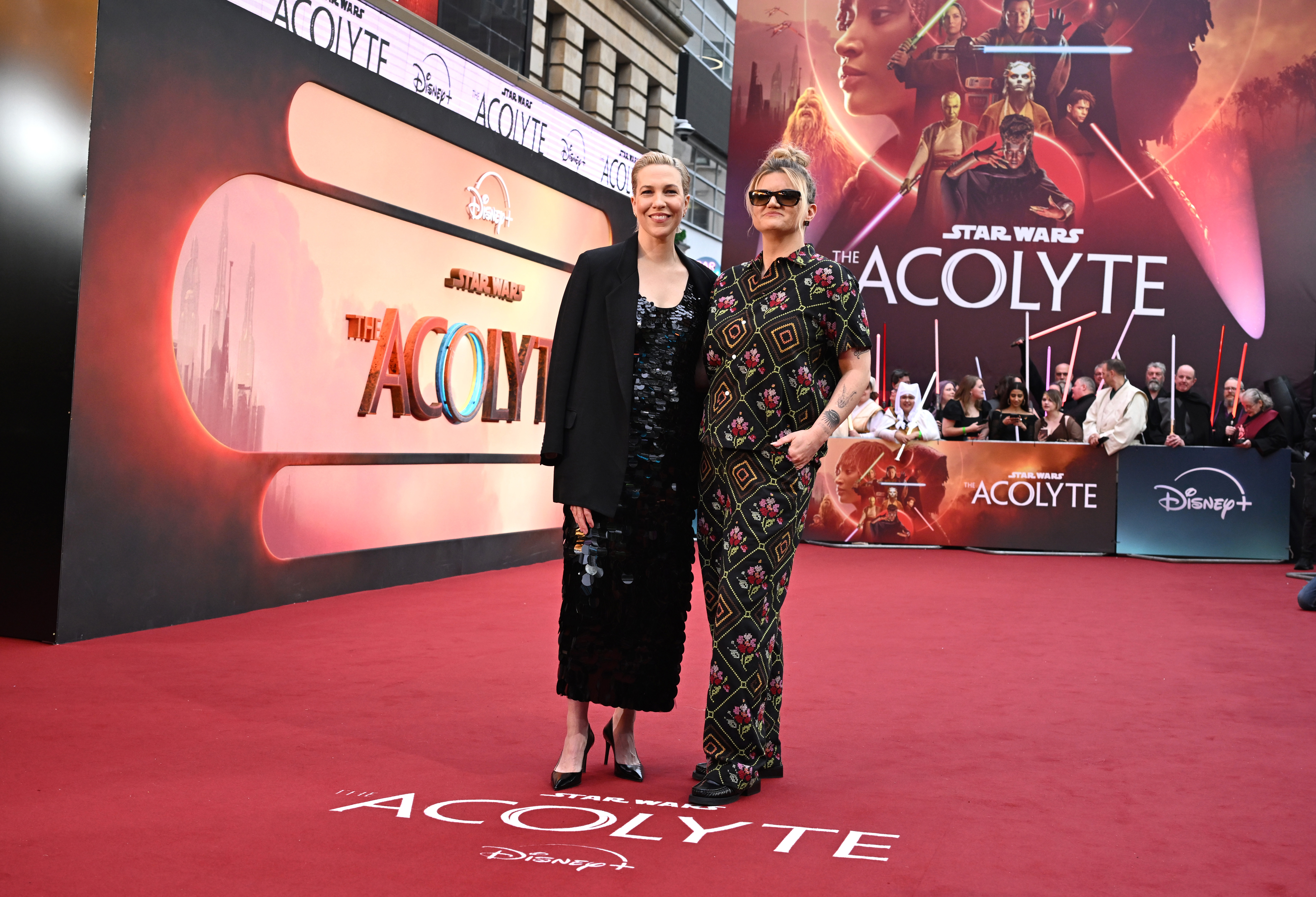 LONDON, ENGLAND - MAY 28: Rebecca Henderson and Leslye Headland attend the UK Premiere of Lucasfilm's "Star Wars: The Acolyte" at Odeon Luxe Leicester Square on May 28, 2024 in London, England. (Photo by Kate Green/Getty Images for Walt Disney Studios Motion Pictures UK)