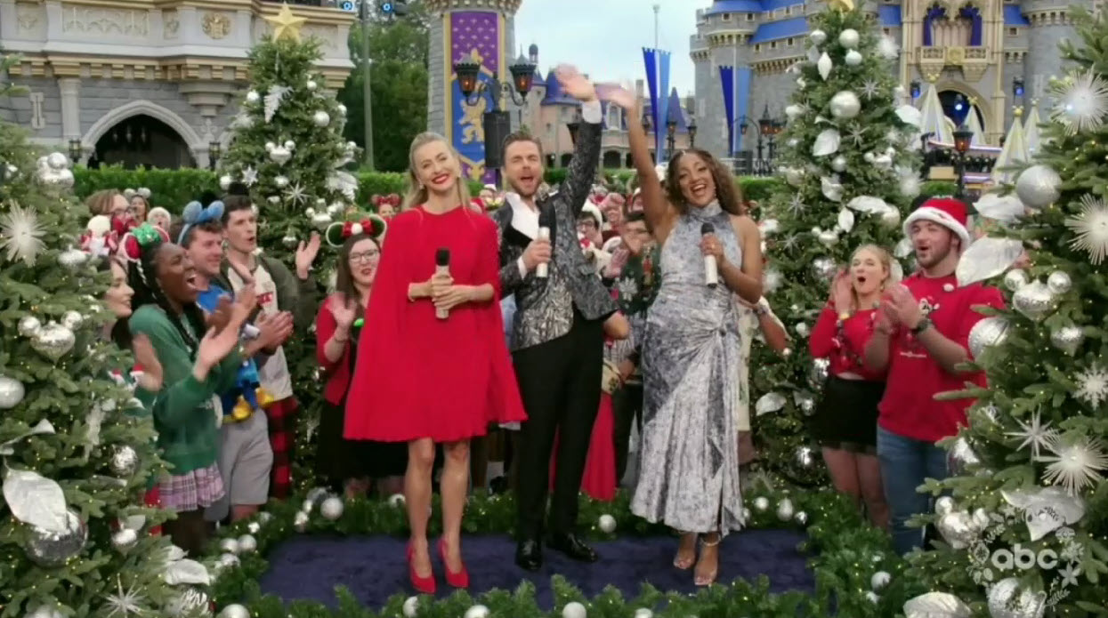 2023 Disney Parks Magical Christmas Day Parade 40th Anniversary Hosts Julianne Hough & Derek Hough