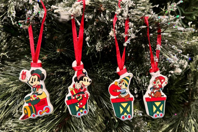 A series of ornaments from Chip and Dale's Ornament Trail