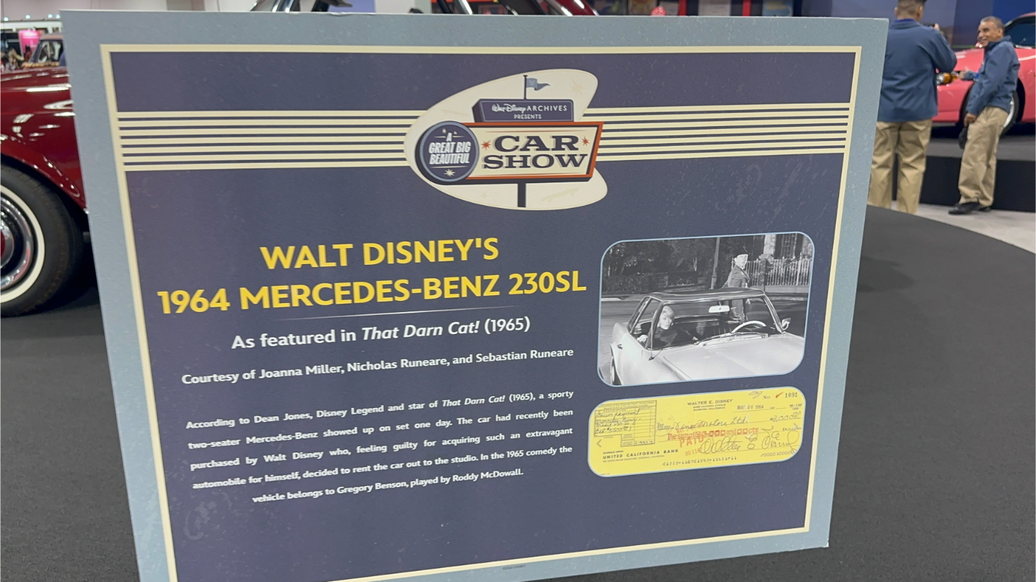 Walt Disney Archives Great Big Beautiful Car Show D23 2024 - Walt Disney's 1964 Mercedes-Benz 230SL