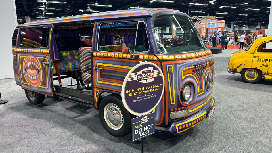 Walt Disney Archives Great Big Beautiful Car Show D23 2024 - The Muppet's Volkswagen "Electric Mayhem" Van" from 2023 Muppets Mayhem