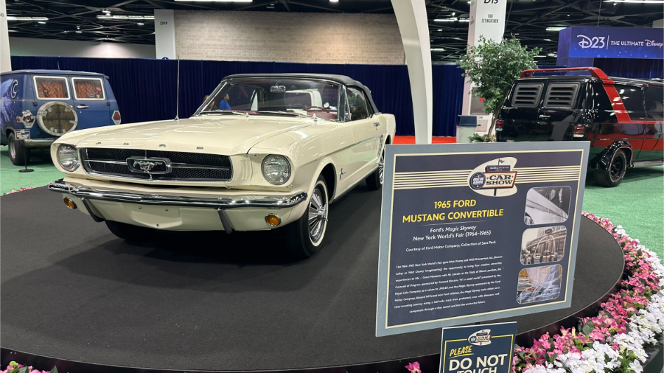 Walt Disney Archives Great Big Beautiful Car Show D23 2024 - 1965 Ford Mustang Convertible from 1964-65 World Fair Attraction Ford's Magic Skyway