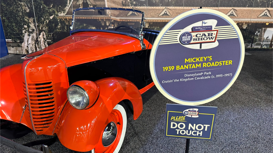 Walt Disney Archives Great Big Beautiful Car Show D23 2024 - Mickey's 1939 Bantam Roadster Used in Disneyland Cavalcades from 1995-1997