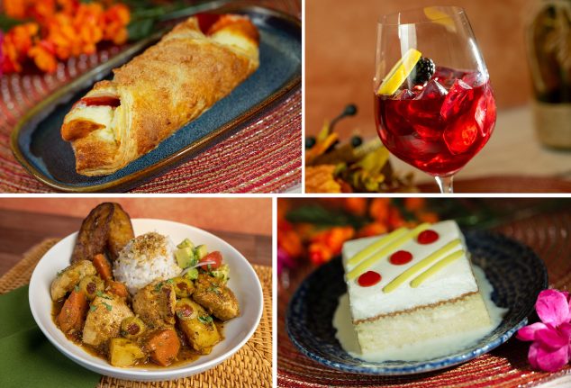 Guava and Cheese Pastry; Pomegranate-Berry Sangria; Pollo Guisado; Tres Leches Cake