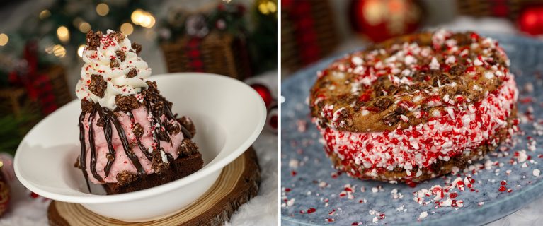 Peppermint Brownie Sundae; Peppermint Ice Cream Cookie Sandwich