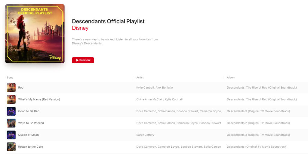 Descendants Official Playlist Apple Music