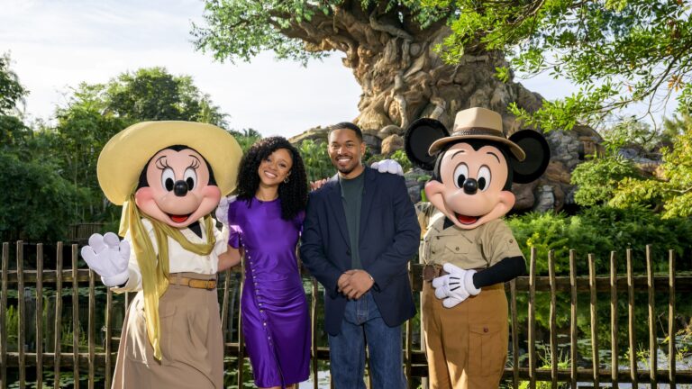 Disney’s “Mufasa: The Lion King,” stars from the new film, Kelvin Harrison Jr. (Taka) and Tiffany Boone (Nala), at Disney’s Animal Kingdom Theme Park