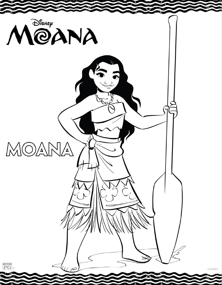 Disney's Moana Coloring Pages - Moana