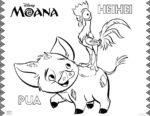 Disney's Moana Coloring Pages - Pua and HeiHei