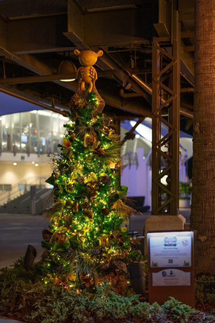 “Mufasa: The Lion King”-themed Christmas tree as part of the Disney Springs Christmas Tree Stroll presented by AdventHealth