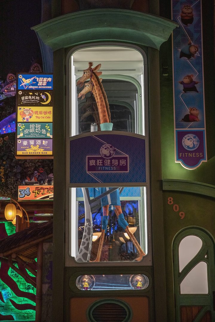 Giraffe on a treadmill, Zootopia, Shanghai Disney Resort