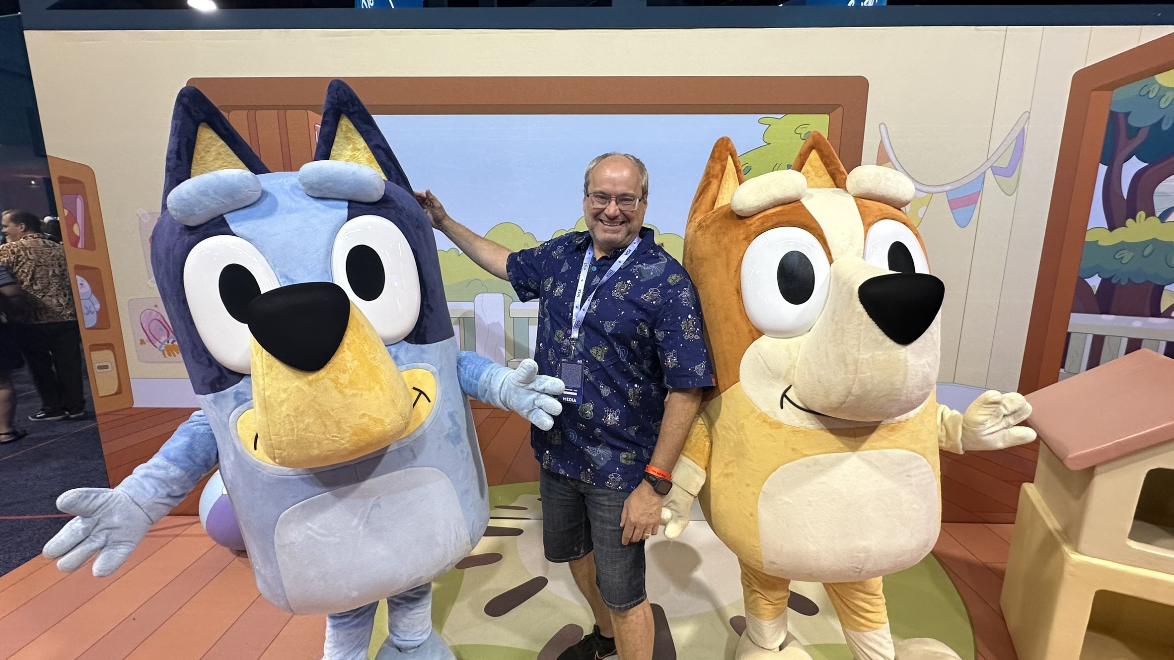 Sam's Disney Diary hanging with Bluey at the D23 Ultimate Disney Fan Event