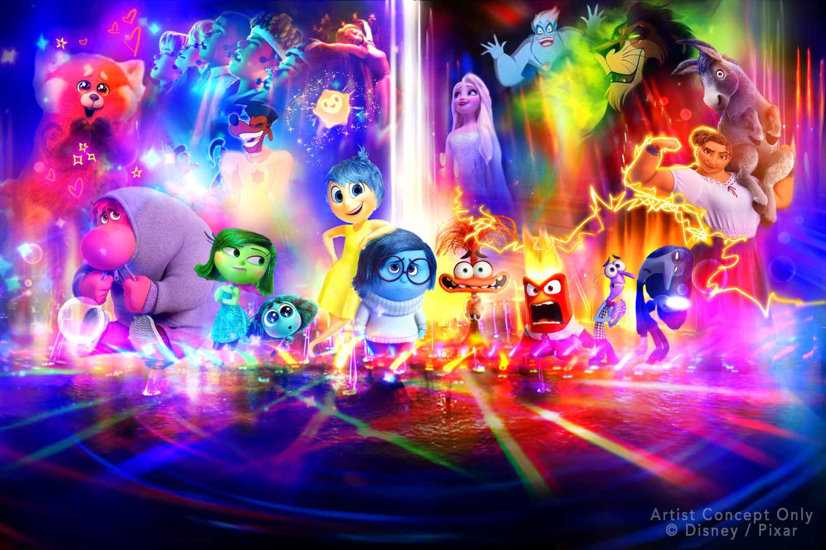 An all-new nighttime spectacular, “World of Color Happiness!” - Artist Concept Only