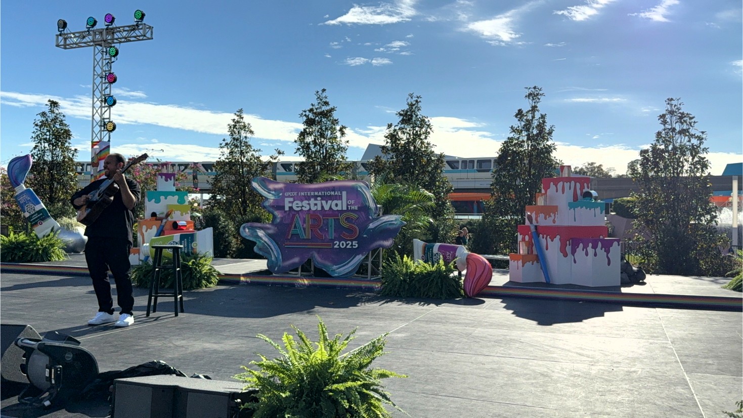 Nicholas Marks lights up the stage with his signature gypsy rumba flamenco style at the brand-new CommuniCore Plaza during the Epcot Festival of the Arts 2025! 🎸✨ A perfect blend of passion, rhythm, and artistry.