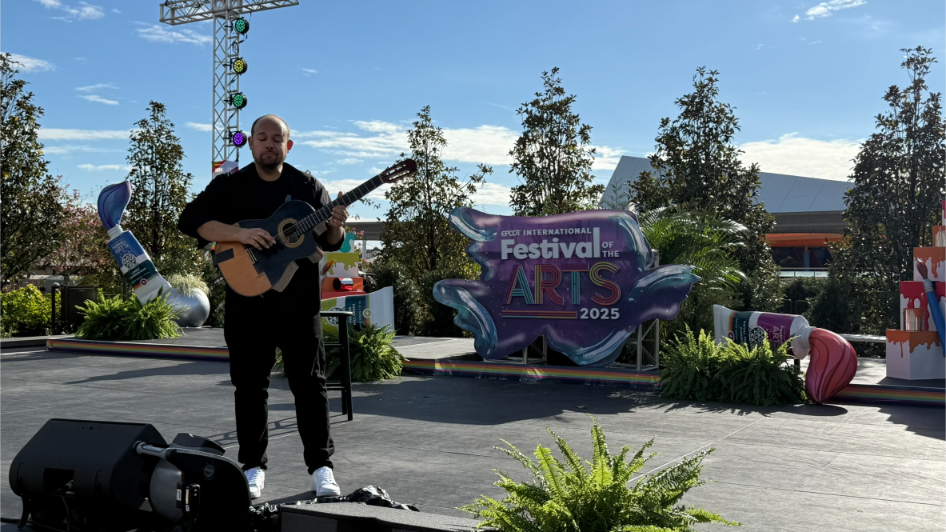 Nicholas Marks lights up the stage with his signature gypsy rumba flamenco style at the brand-new CommuniCore Plaza during the Epcot Festival of the Arts 2025! 🎸✨ A perfect blend of passion, rhythm, and artistry.