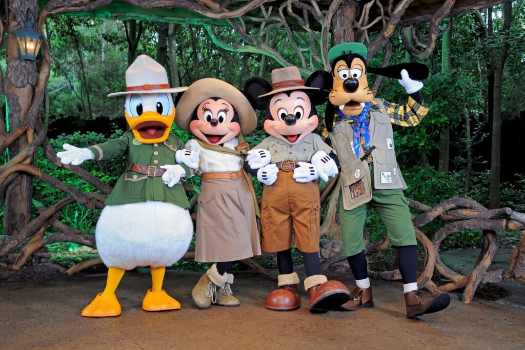 Mickey, Minnie, Donald and Goofy at Disney Animal Kingdom Camp Minnie Mickey