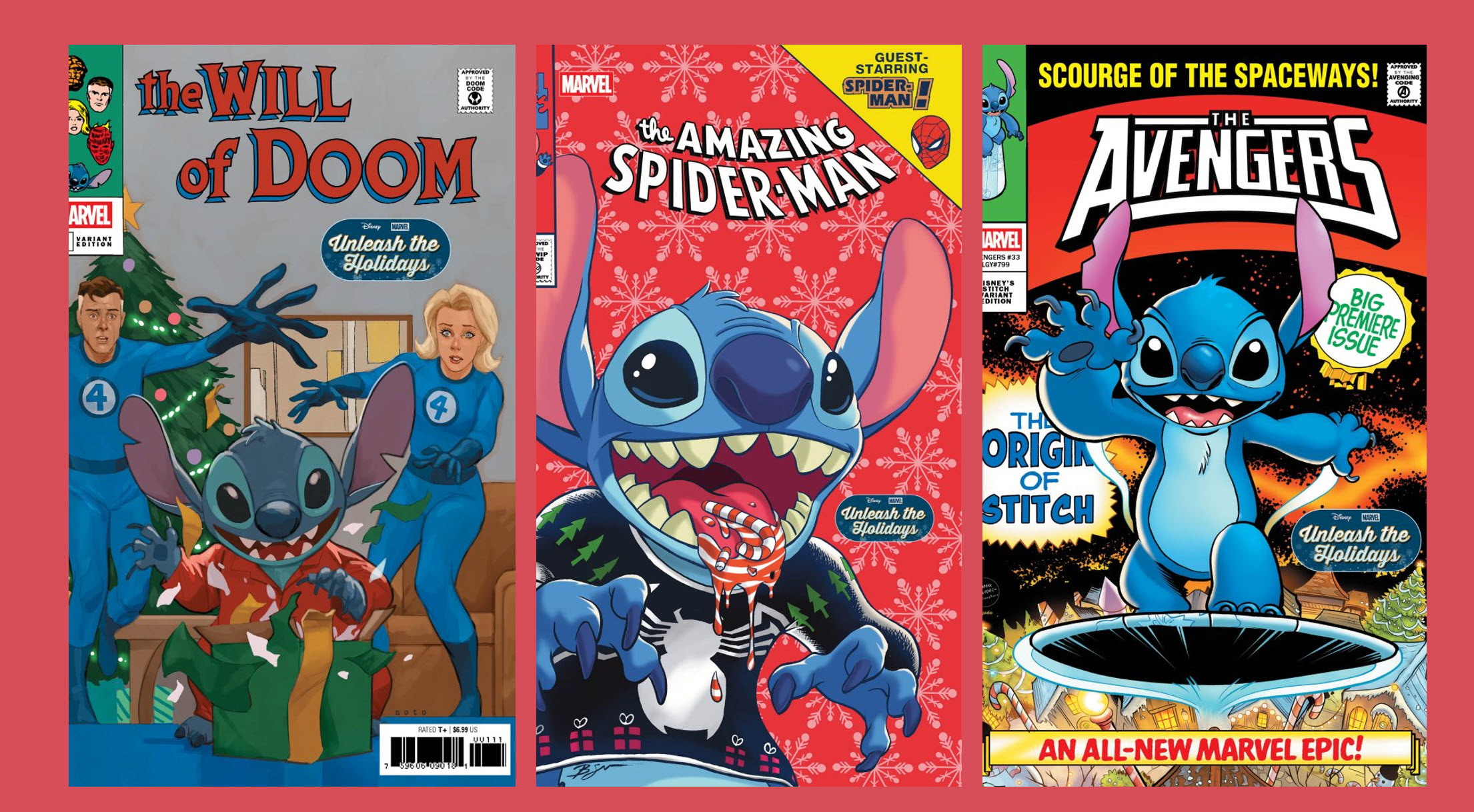 Stitch Unleash the Holidays Marvel Covers